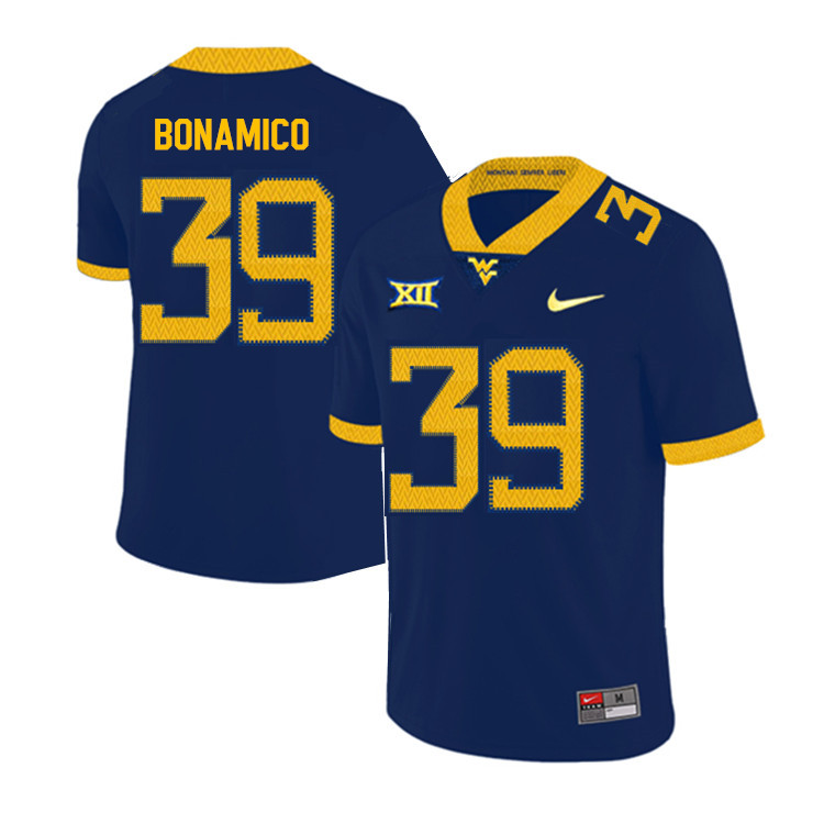 NCAA Men's Dante Bonamico West Virginia Mountaineers Navy #39 Nike Stitched Football College 2019 Authentic Jersey EI23C70CI